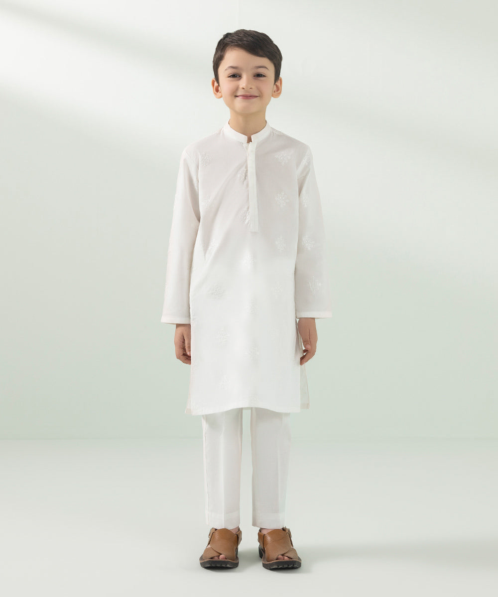 Embroidered Cotton Suit