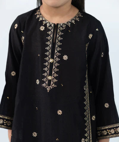 2 Piece - Embroidered Cotton Net Suit