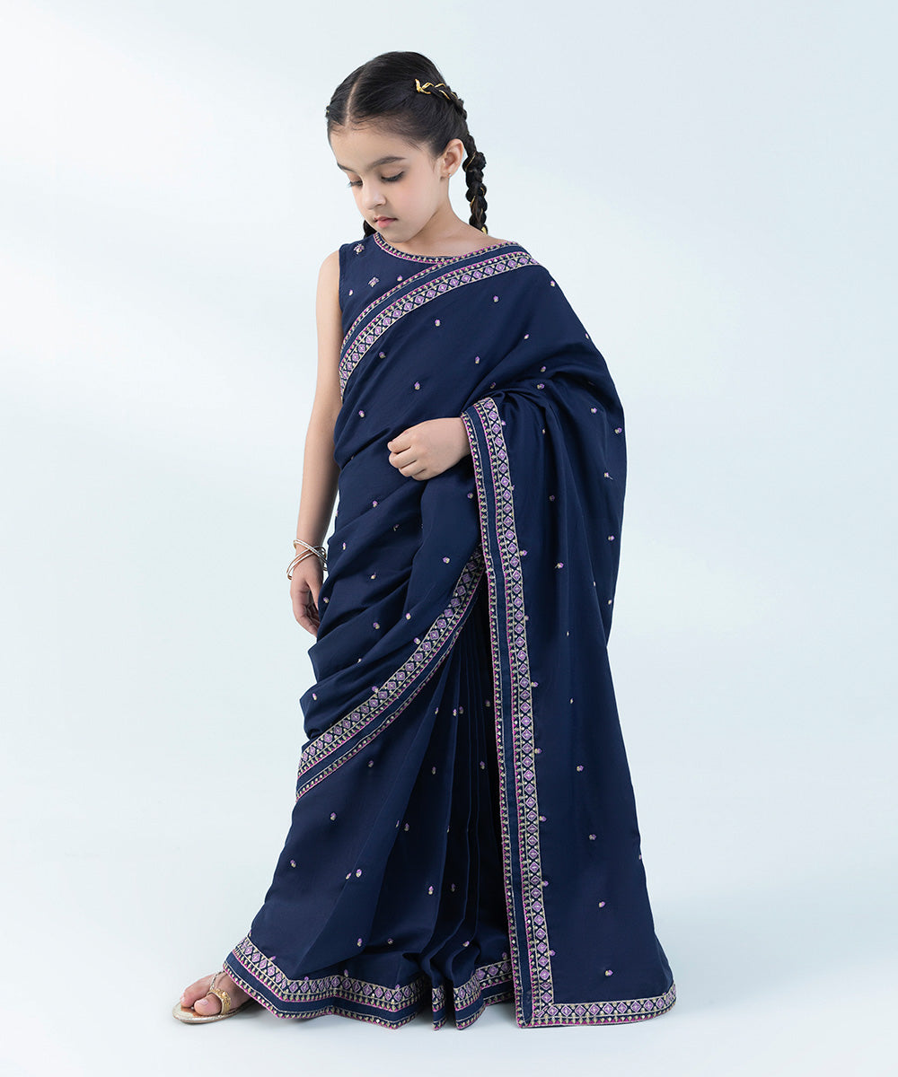 2 Piece - Embroidered Cotton Satin Suit