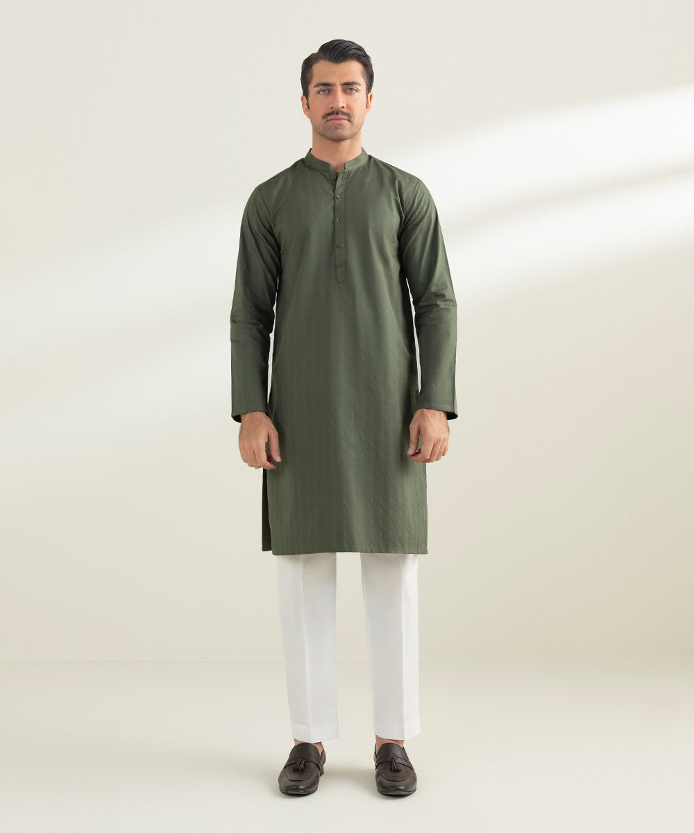 Cotton Jacquard Kurta