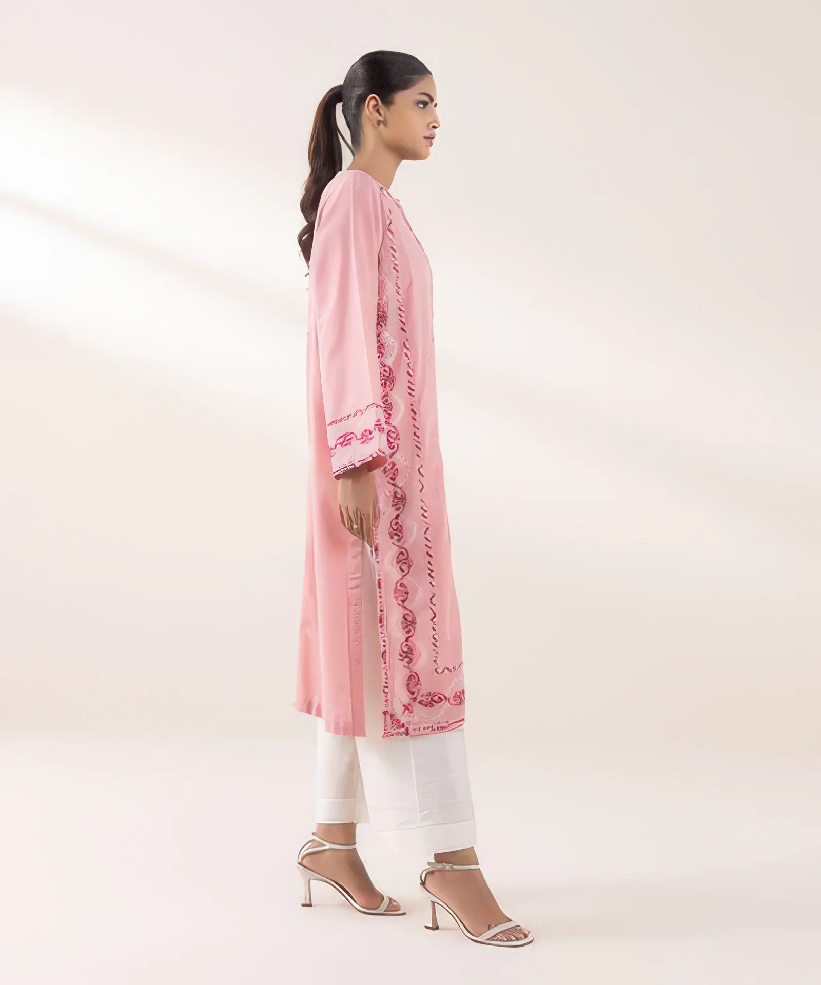 Embroidered Light Khaddar Shirt