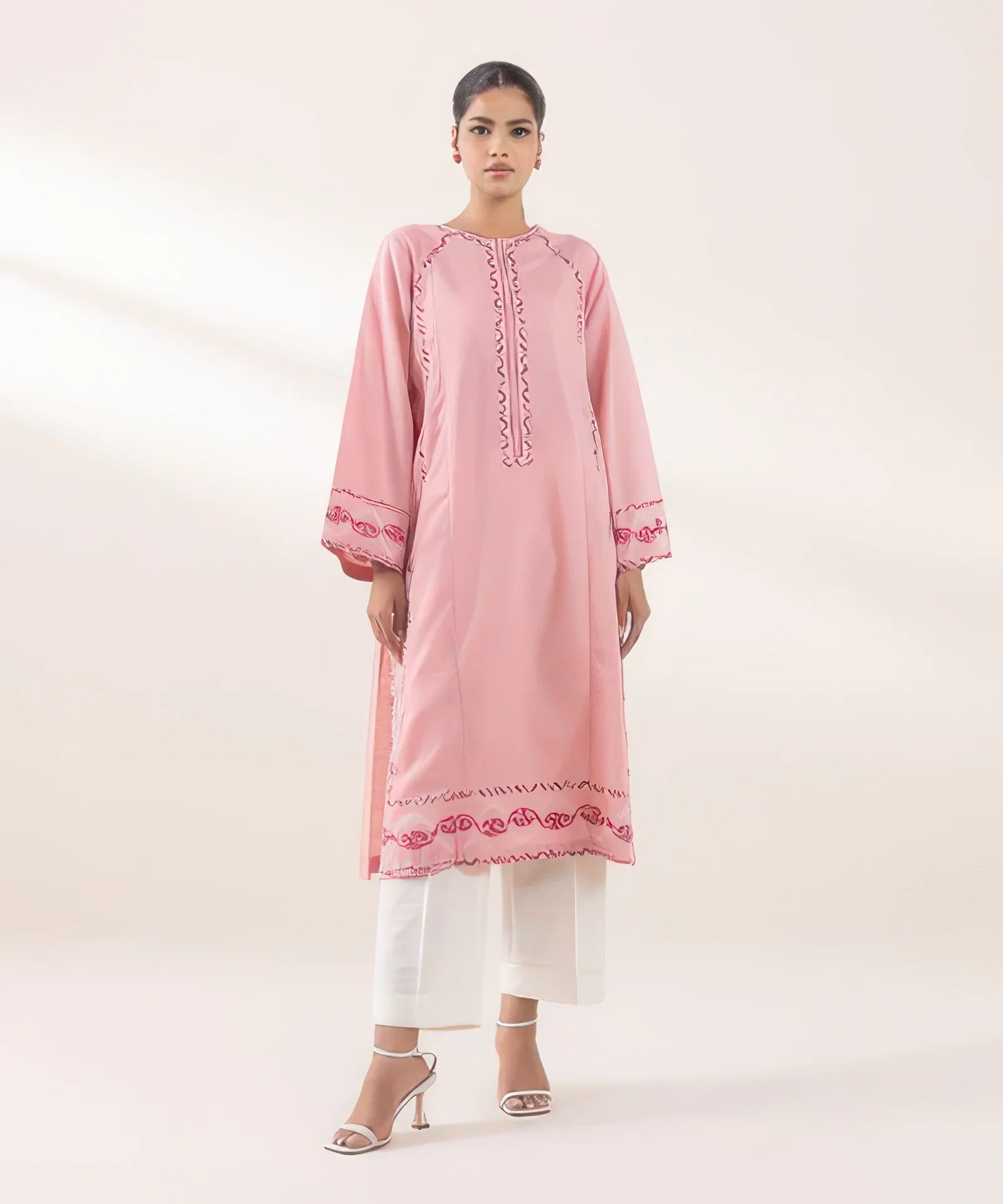 Embroidered Light Khaddar Shirt