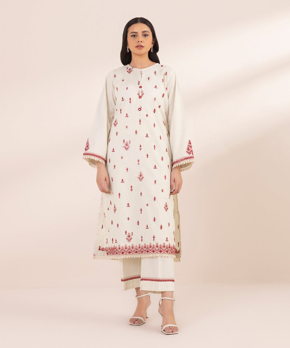 Embroidered Cotton Jacquard Shirt