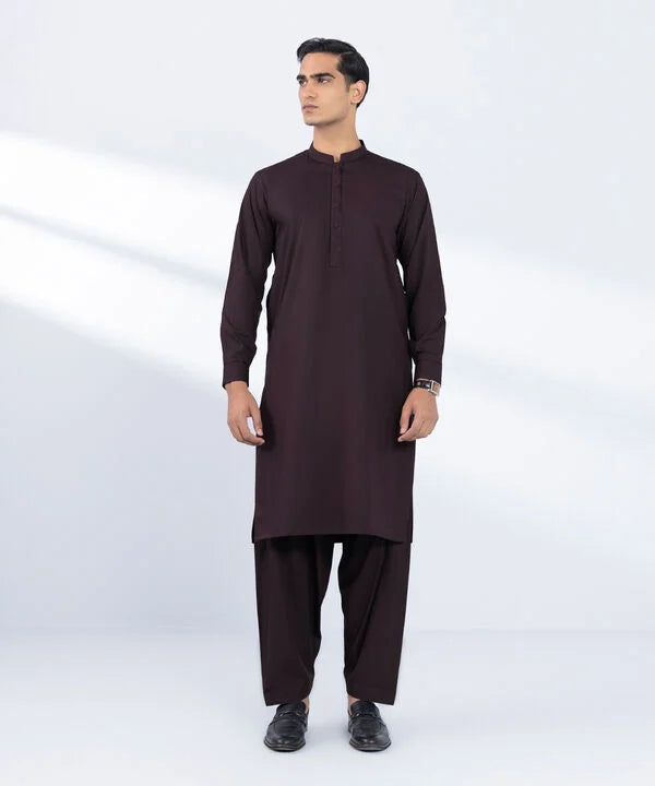 Embroidered Viscose Blended Suit - Slim Fit
