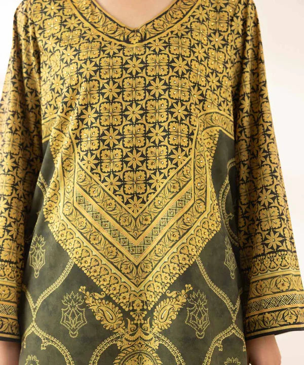 2 Piece - Embellished Silk Suit