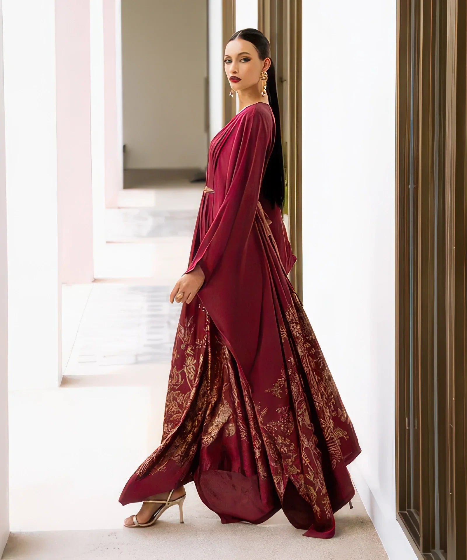 Embellished Silk Kaftan