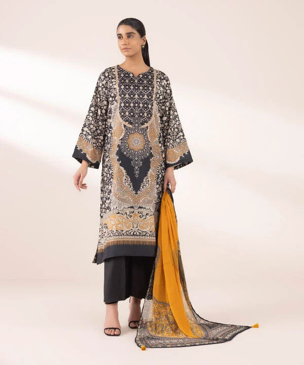 3 Piece - Embellished Silk Suit