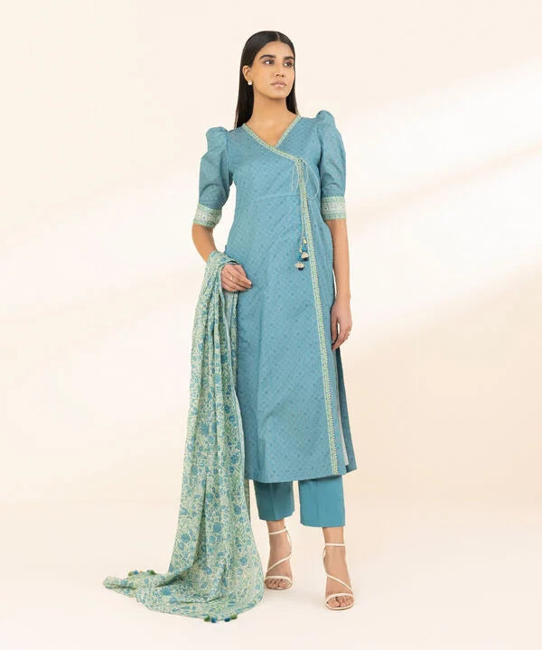2 Piece - Printed Zari Lawn Suit
