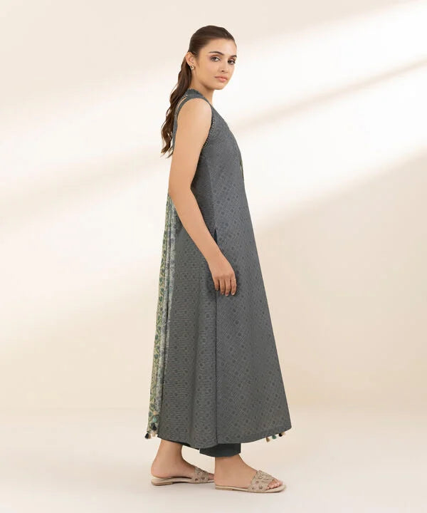 2 Piece - Printed Zari Lawn Suit