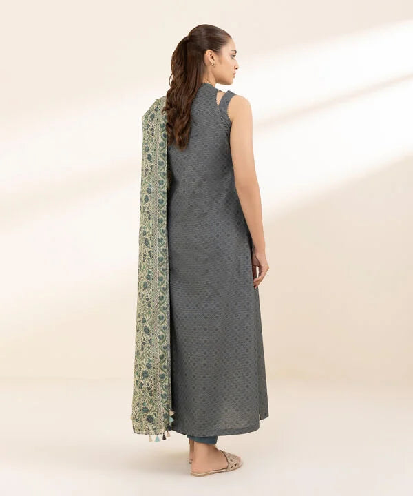 2 Piece - Printed Zari Lawn Suit