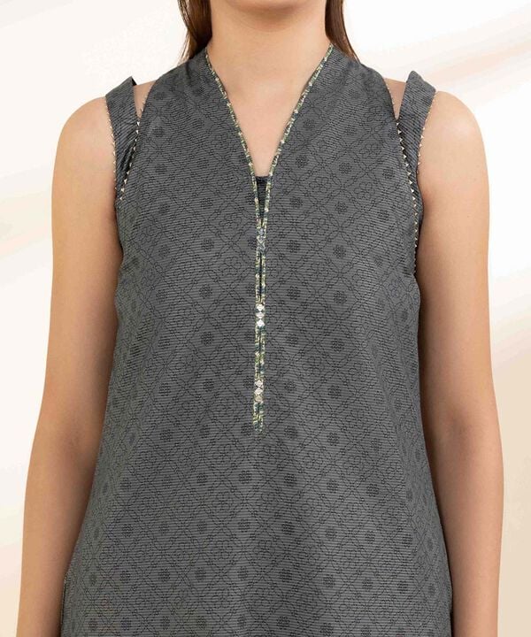 2 Piece - Printed Zari Lawn Suit