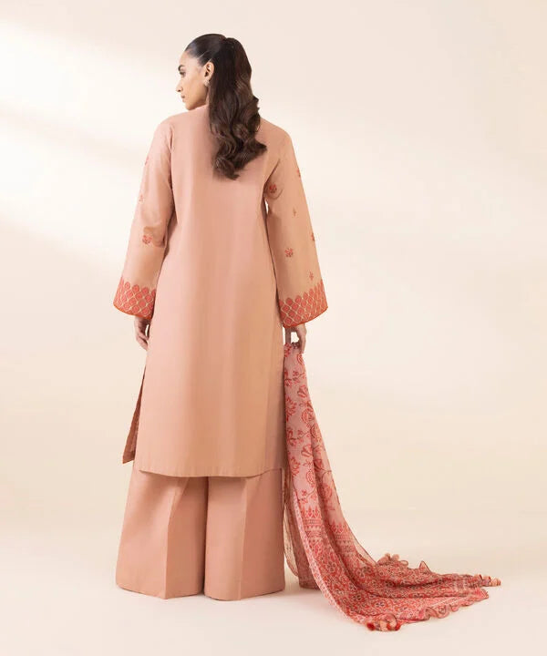 2 Piece - Embroidered Cotton Suit