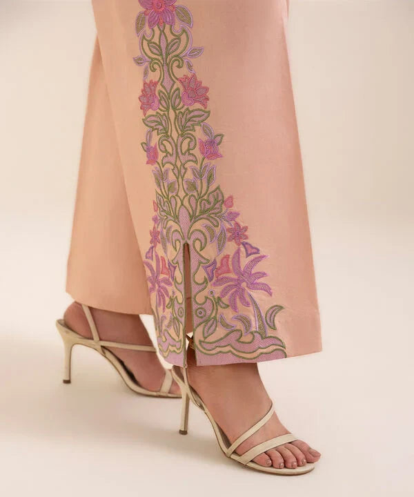 2 Piece - Embroidered Crosshatch Suit