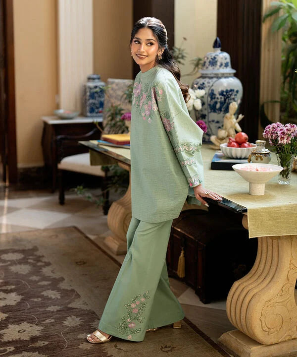 2 Piece - Embroidered Dobby Suit