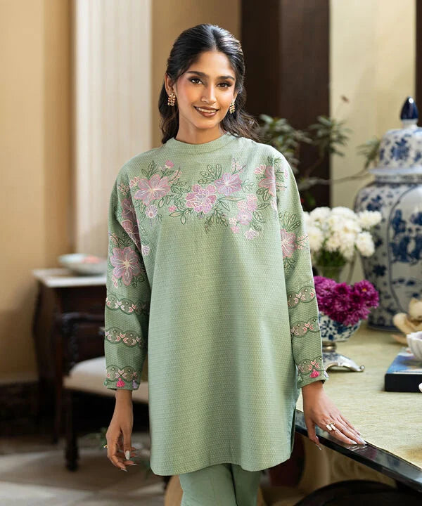 2 Piece - Embroidered Dobby Suit