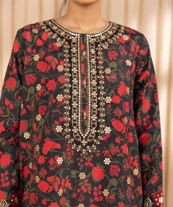 3 Piece - Embroidered Silk Suit