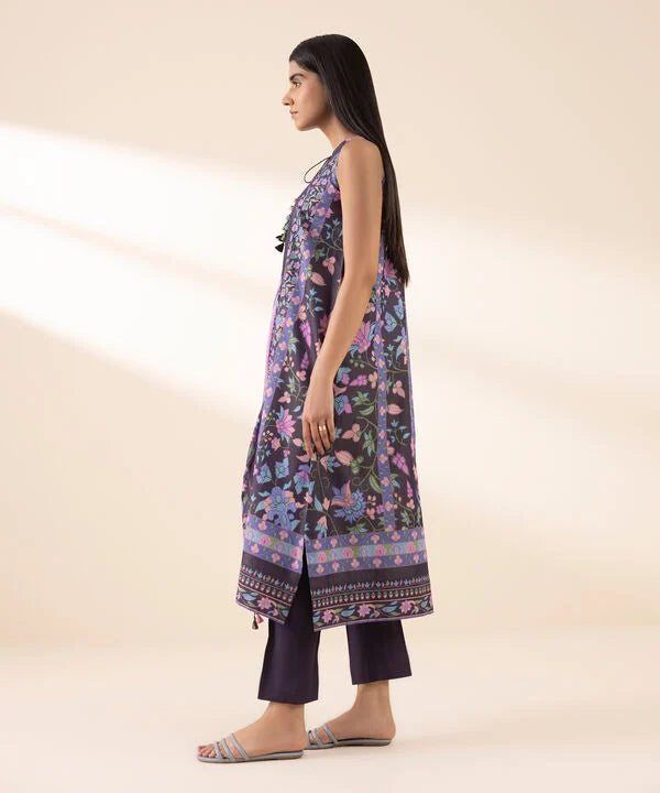 3 Piece - Printed Zari Lawn Suit