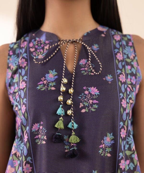 3 Piece - Printed Zari Lawn Suit