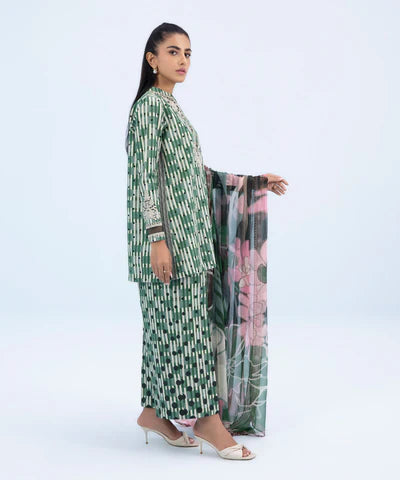 3 Piece - Embroidered Khaddar Suit