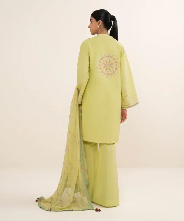 3 Piece - Embroidered Dobby Suit