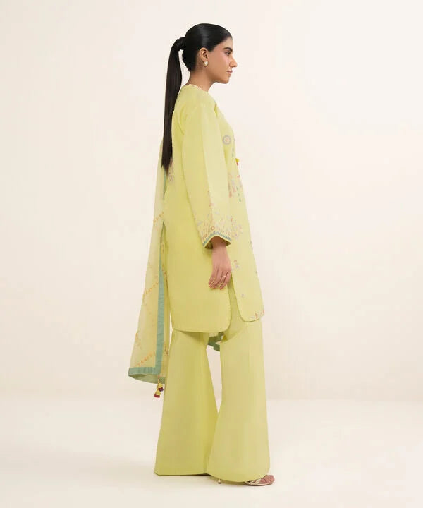 3 Piece - Embroidered Dobby Suit