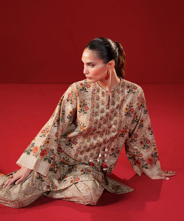 2 Piece - Embroidered Light Khaddar Suit