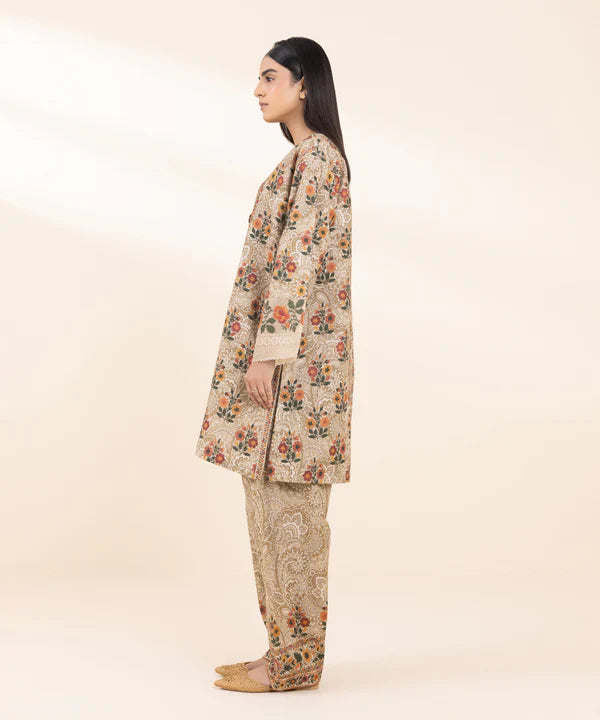 2 Piece - Embroidered Light Khaddar Suit