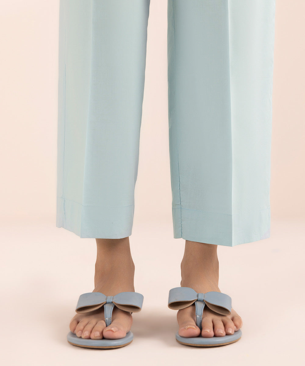 Cotton Viscose Straight Pants