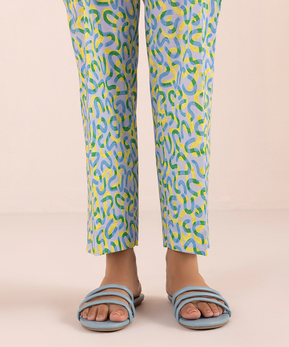 Printed Lawn Straight Pants