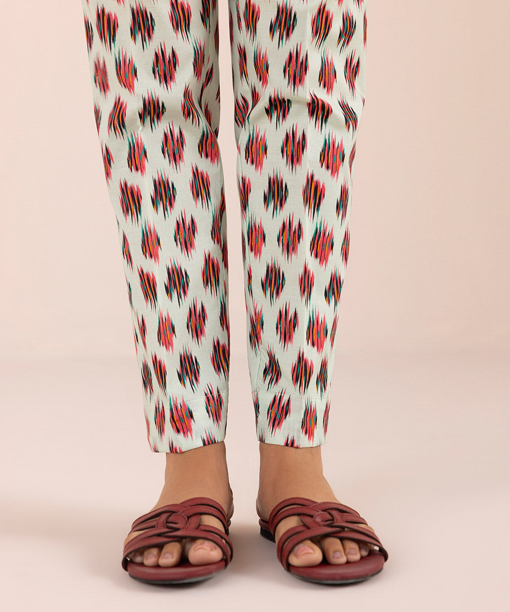 Printed Lawn Cigarette Pants