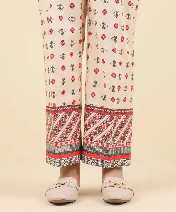 Printed Cambric Straight Pants