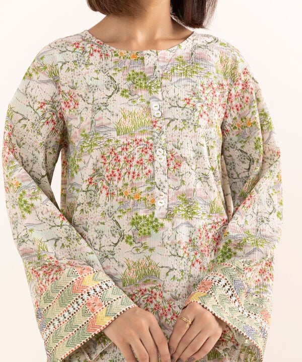 Printed Seersucker Shirt