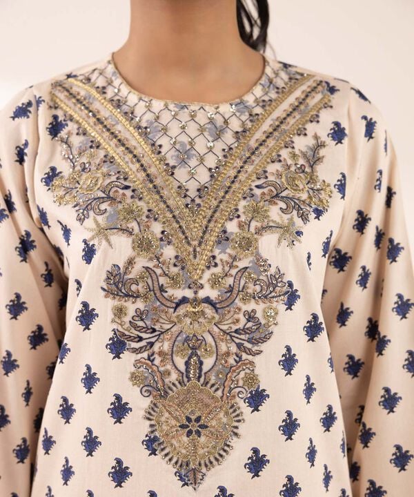 Embroidered Cotton Satin Shirt