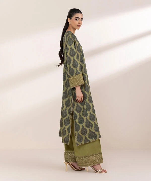 Embroidered Cotton Satin Shirt