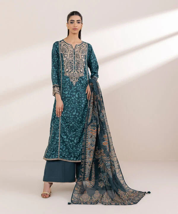 Embroidered Cotton Satin Shirt