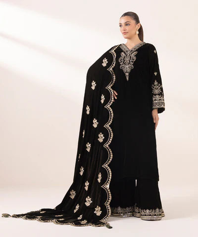Embroidered Velvet Dupatta