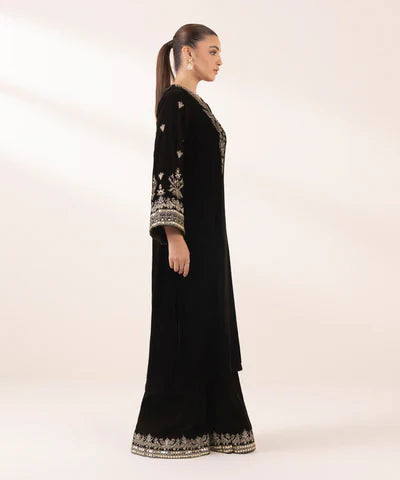 2 Piece - Embroidered Velvet Suit