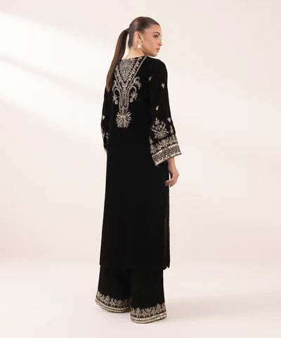 2 Piece - Embroidered Velvet Suit