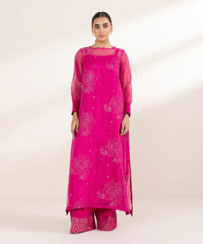 2 Piece - Embroidered Organza Suit