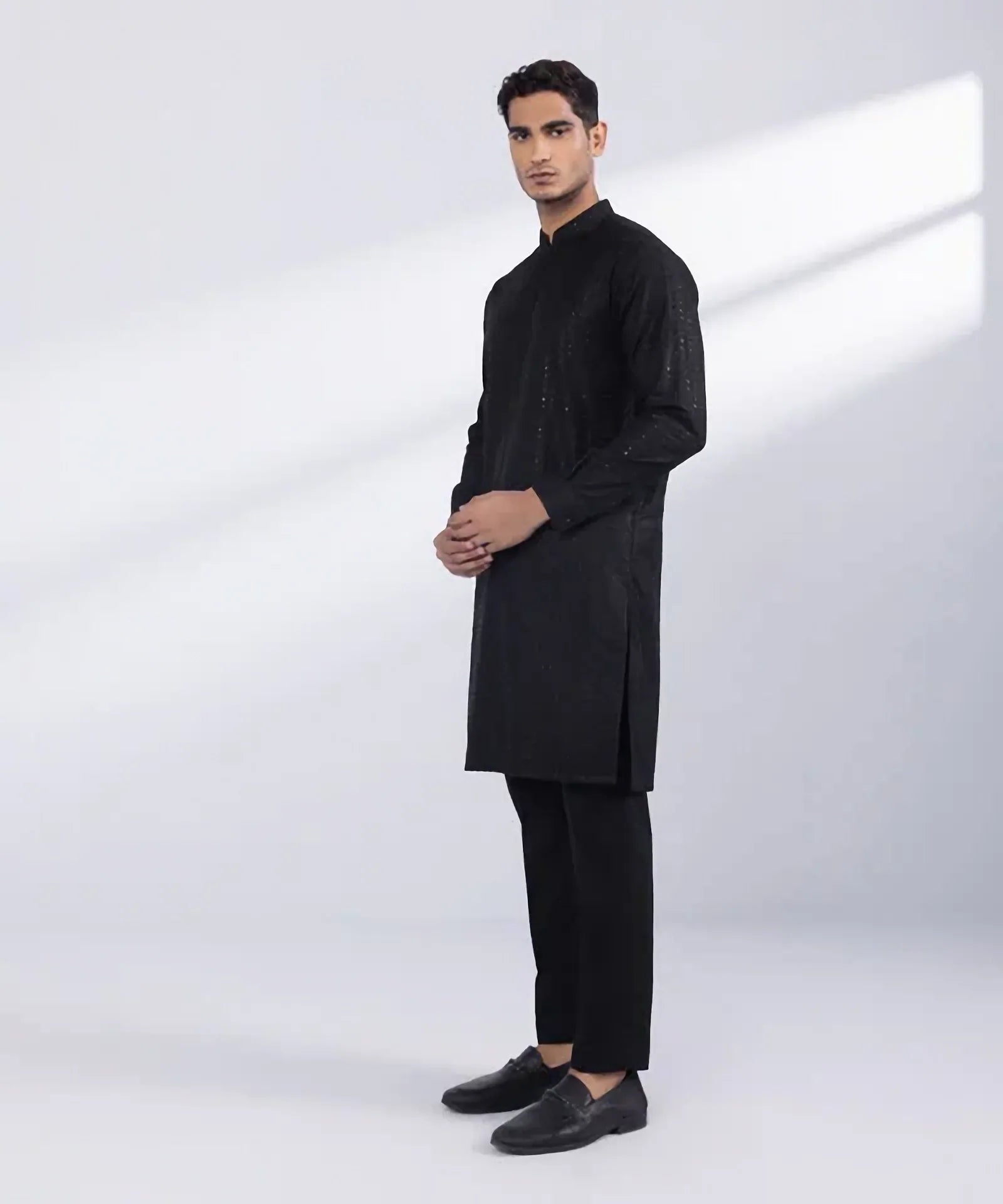 Schiffli Embroidered Cotton Suit