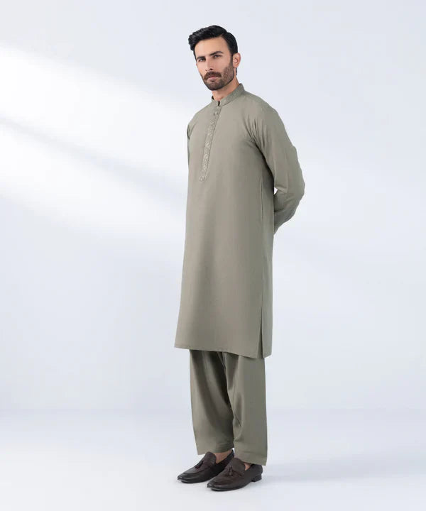 Embroidered Wash & Wear Suit