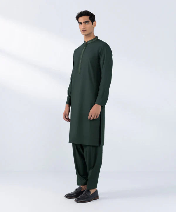 Embroidered Wash & Wear Suit