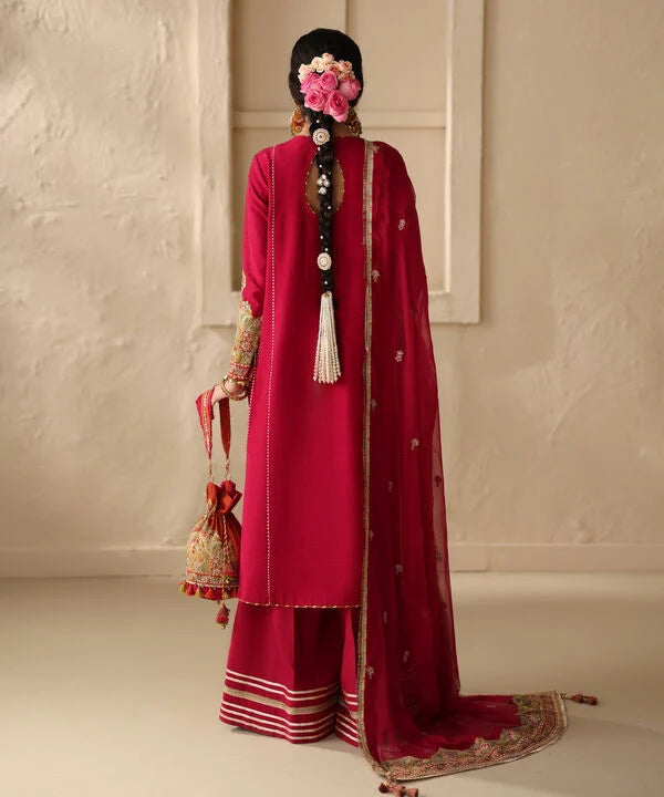 3 Piece - Embroidered Raw Silk Suit