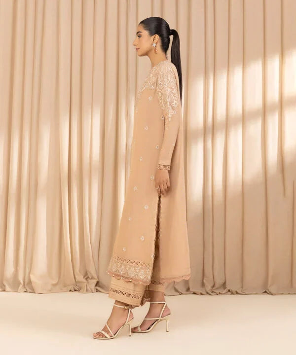 3 Piece - Embroidered Net Suit
