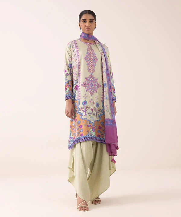 3 Piece - Embroidered Arabic Lawn Suit