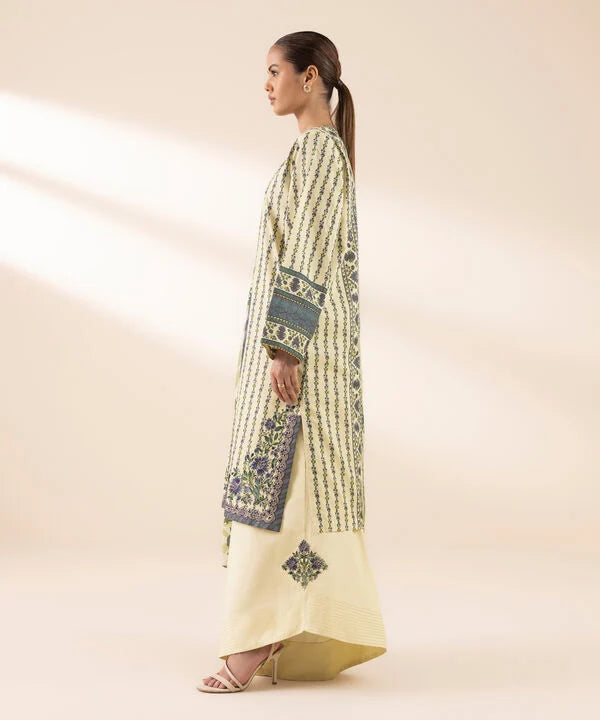 3 Piece - Embroidered Zari Lawn Suit