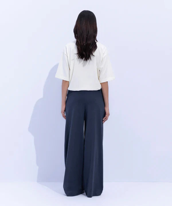 Wide Leg Jersey Trousers