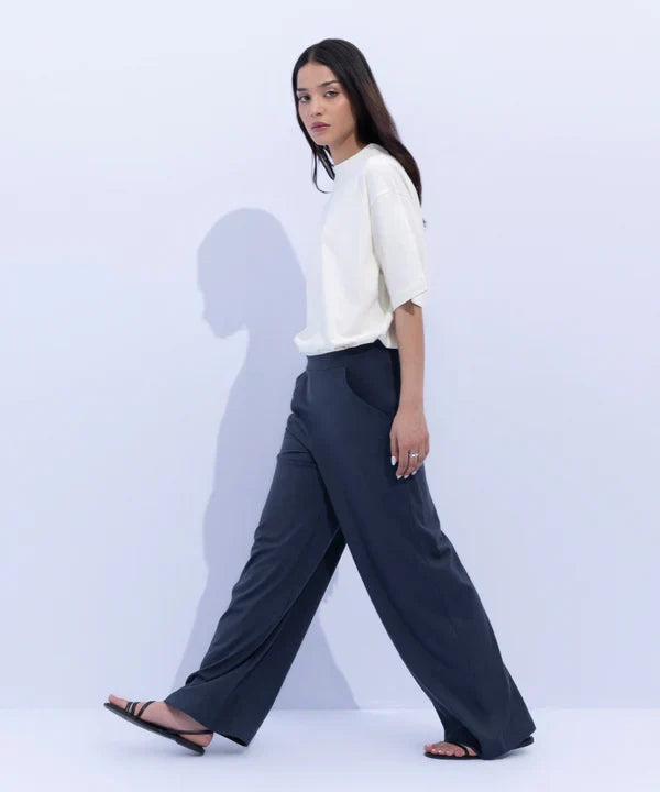 Wide Leg Jersey Trousers