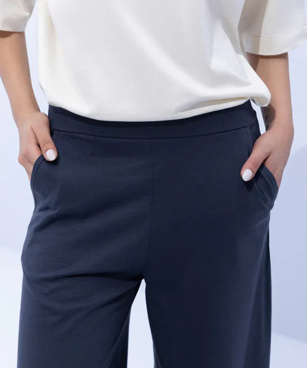 Wide Leg Jersey Trousers