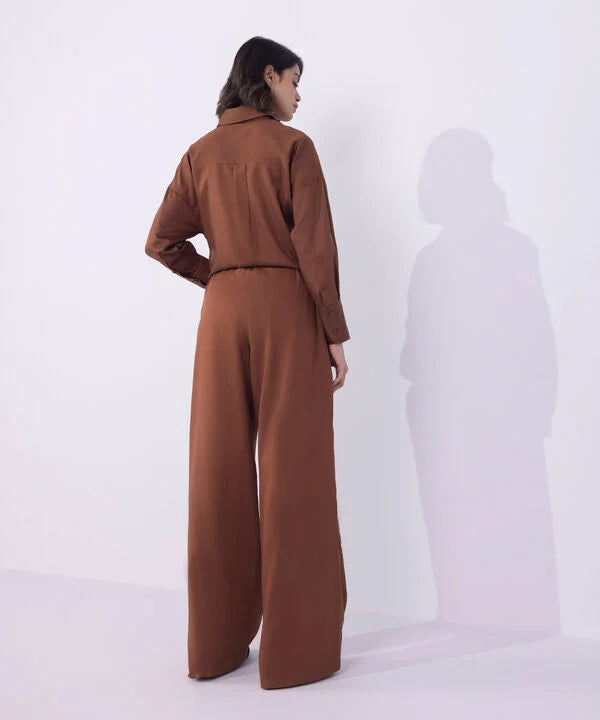 Wide-Leg Cotton-Satin Trousers